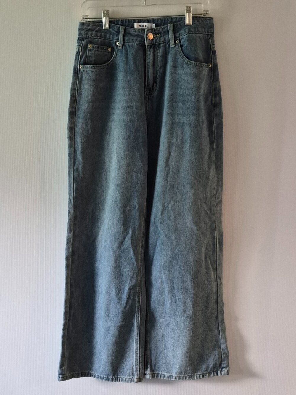 HDLT Light Wash Wide Leg High Waisted Denim Jeans